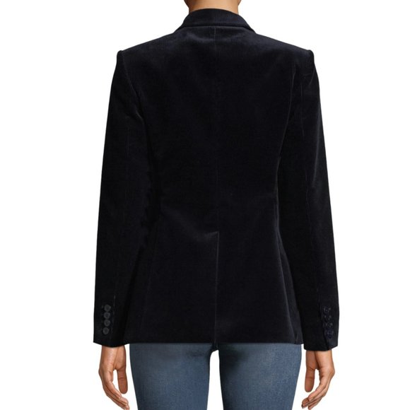NWT Theory Power One-Button Modern Corduroy Women's Jacket DEEP NAVY size 4 - Picture 2 of 9